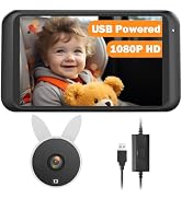 Babyvue USB Baby Car Camera: HD 1080P Easy Installation Carseat Rear Facing Infant Monitor with C...