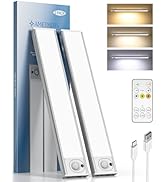 AMETHEUS 2Pack 12inch Under Cabinet Lighting, Rechargeable Motion Sensor Light Wireless Indoor, D...