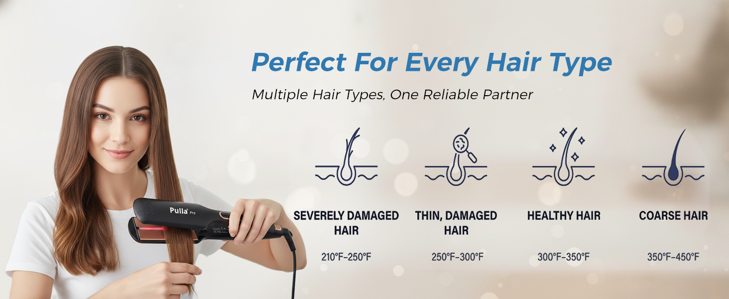 ceramic 2" wide hair straightener flat iron