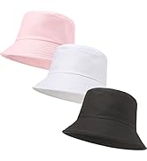 3 Packs Unisex Athletic Bucket Hat Solid Colors Sun Hat with UV Protection for Outdoor Sports Pac...