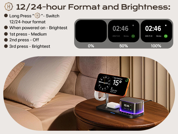 MagSafe Wireless Charger with alarm clock