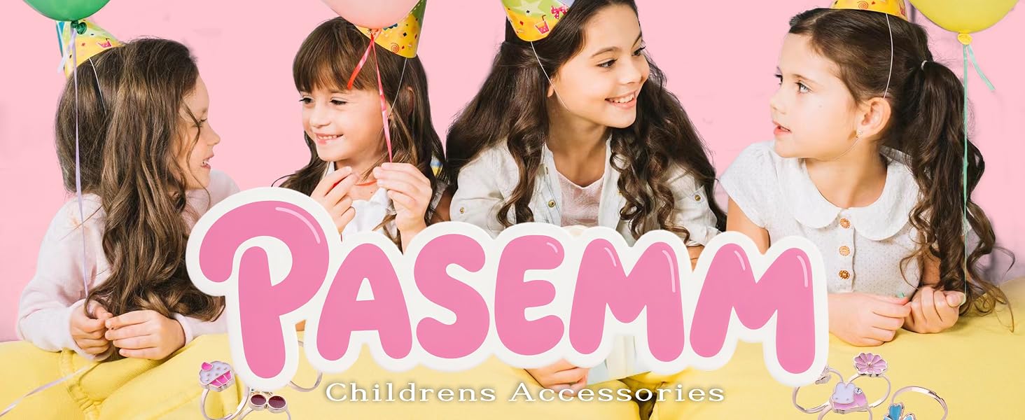 PASEMM 36pcs Little Girl Jewel Rings, Adjustable Pretend and Dress Up Rings Toys