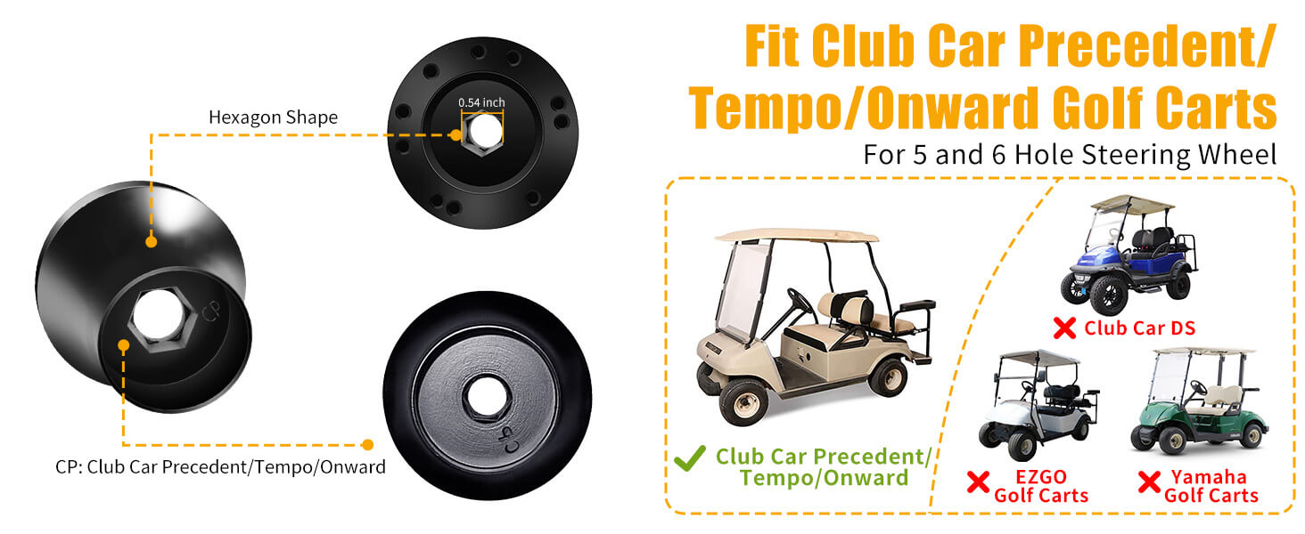 club car tempo steering wheel adapter