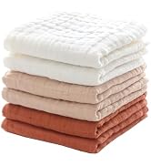 MUKIN Baby Washcloths, Soft Muslin Cotton Face Cloths, Newborn Absorbent Bath Wipes, Burp Cloths ...
