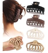 4 Pack Silicone Flexible Hair Claw Clips - Nonslip Large Bendable Soft Claw Clip for Women, Silic...
