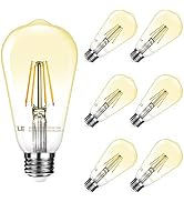 LE ST64 E26 Vintage Edison LED Bulbs, Dimmable, 4W 350 lm, 40W Incandescent Equivalent, Wide Beam...