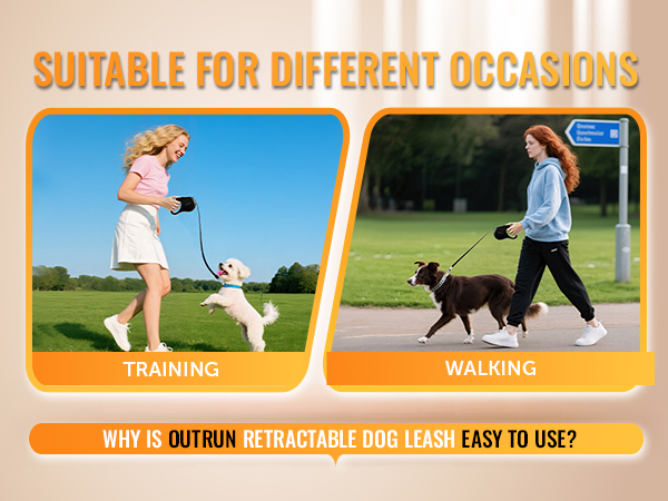 retractable dog lease for small and medium dogs