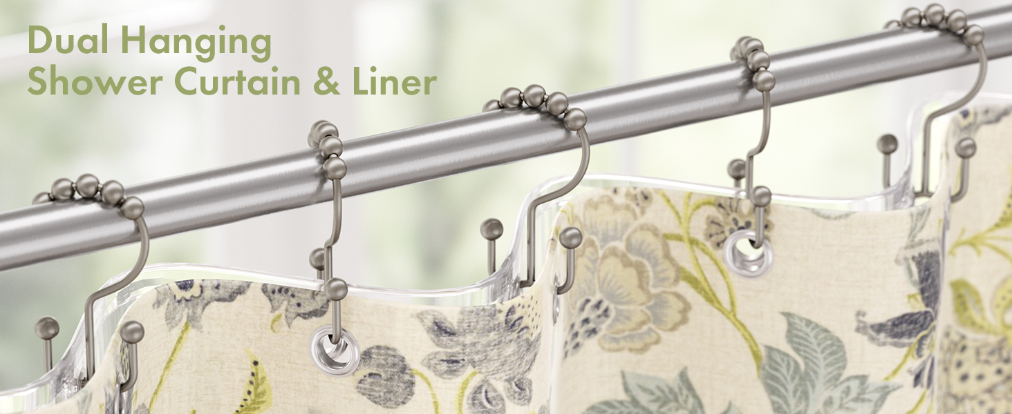 Amazer Double Shower Curtain Hooks