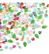 TOAOB 240pcs Glass Bellflower Beads for Jewelry Making 12mm Mixed Color Gradient Clear Trumpet Fl...