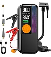 WEOLULI Jump Starter with Air Compressor,2000A Portable Car Battery Booster | Fits Up To 8L Gas &...