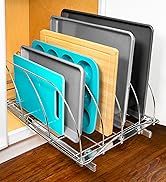 LYNK PROFESSIONAL Pull Out Cutting Board, Cookie Sheet, and Baking Pan Organizer Rack - Lifetime...