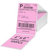 Omezizy 4x6 Pink Thermal Labels, 1 Packs of 500 4x6 Fold Labels - Compatible with JADENS, ASprink...