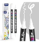 Betem Dual Tip Acrylic Paint Pens, Paint Markers for Glass, Window, Fabric, Wood, Rock, Canvas, A...