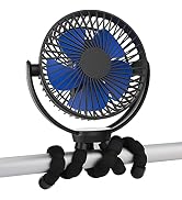 SLENPET 5000mAh Stroller Fan Clip On for Baby, UP to 20H Working, 7 Inches Rechargeable Battery O...