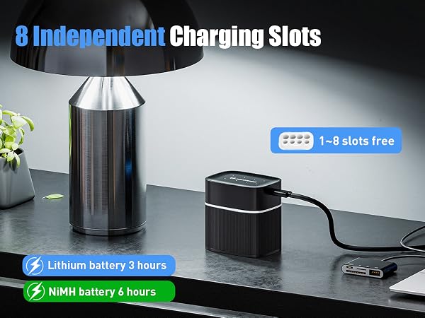 8 Independent Charging Slots