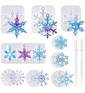Actvty Snowflake Resin Molds Silicone, 9 Pieces Snowflake Resin Casting Molds, Christmas Ornament...