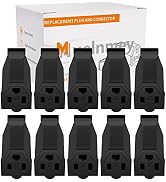 Muelnmey 10PCS Extension Cord Ends Electrical Replacement Connector NEMA 5-15R 15A 125V Black She...