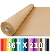 Vanhench 36"x 2520" (210') Brown Kraft Paper Roll for Bulletin Board Paper, Wrapping Paper, Craft...