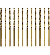 Techhyren 12pcs Cobalt Drill Bit Set, 1/8" M35 HSS Jobber Length Metal Drill Bit Set for Stainles...