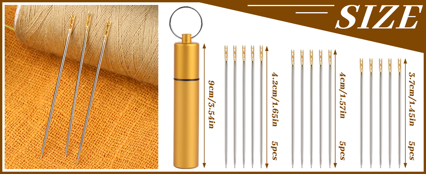 GarfxG 15 Pieces Self Threading Needles Easy Threading Needles Hand Sewing Needles