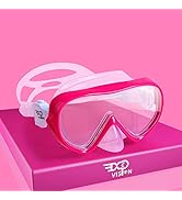 Kids Snorkel Swim Mask, Child Diving Mask Anti-Fog Swim Goggles with Nose Cover for Snorkeling Di...