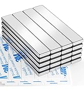 20 Pack Neodymium Magnet Bar, Strong Rare Earth Magnets with Double-Sided Adhesive, Magnet Strips...