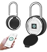Fingerprint Padlock with Case, Smart Keyless Bluetooth Lock APP/Fingerprint Unlock Anti-Theft Pad...