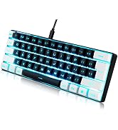abucow Gaming Keyboard Minimalist Portable Wired Ultra-Compact Mini Imitation 61 Keys RGB Backlit...