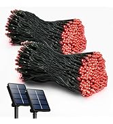 2 Pack Solar String Lights Outdoor, 200 LED Extra-Long 72FT Solar Powered Lights with 8 Lighting ...