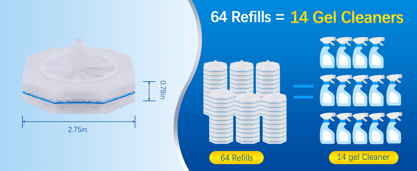 64 Count Toilet Wand Refills Compatible