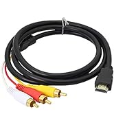 HDMI to RCA Cable,One-Way Transmission from HDMI Male to 3RCA Video Audio AV Component Converter ...