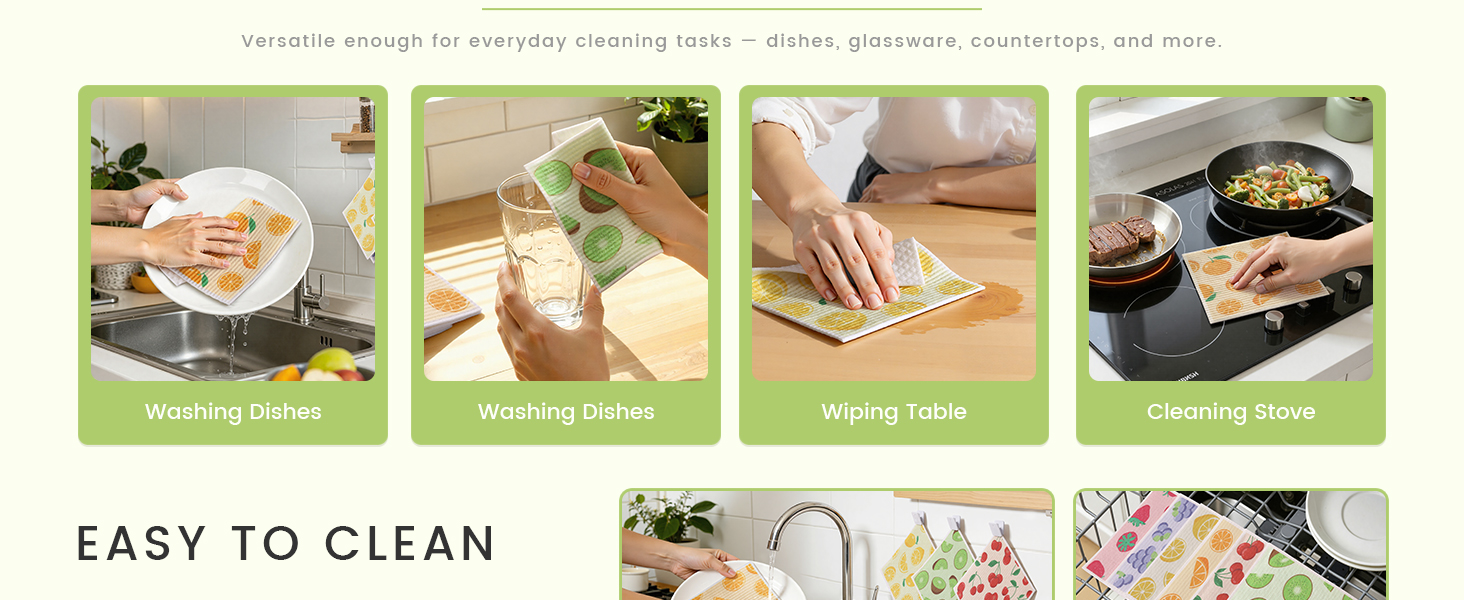 Versatile enough for everyday cleaning tasks - dishes,glassware,countertops,and more.