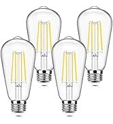 4-Pack Vintage E26 LED Edison Bulbs 100W Equivalent 1400LM High Brightness 8W ST58 LED Filament L...