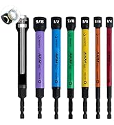 AKM TOOL 6 PCS Hollow Nut Driver Set, Magnetic nut driver set, Hollow Shaft Nut Driver Set, SAE, ...