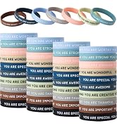 Motivational Wristbands Bulk for Students – Inspirational Silicone Bracelets – Stretch Affirmativ...