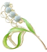 DPWOUM Gold Lily of The Valley Flower Hair Clips, Orchid Hair Clamps,Flower Metal Hairpin,Lily Ja...