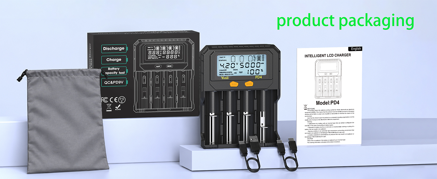 Yonii PD4 Charger Complete Product Packaging