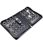 OFFIDIX Portable Zippered Key Case,Leather Portable Key Cabinet 24 Key Hooks Key Organizer,Manage...