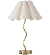 KUNJOULAM Modern Table Lamp, 3 Way Dimmable Touch Lamp USB C Charging Ports, Umbrella Form Fabric...