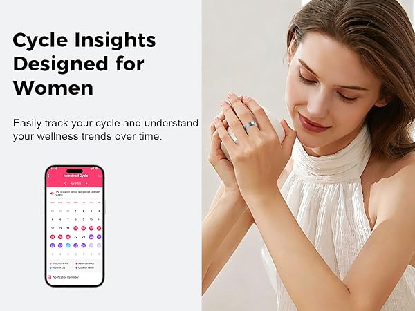 Smart ring technology helps track cycle insights, wellness trends and personal health data.