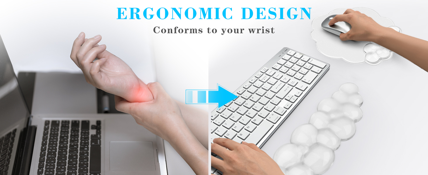 Gel Cloud Keyboard and Mouse Wrist Rest