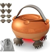 cotsoco Electric Cordless Head Scalp Massager with 3 Types Massage Heads, Handheld Portable Head ...
