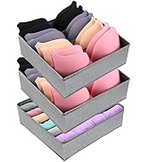 GOGOODA Bra Socks Drawer Organizers , 3 Pack Foldable Bra Drawer Organizer with Large Compartment...