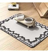 PADOOR-Halloween Pet Feeding Mat-Absorbent Quick Dry Halloween Dog Food Mat-Dog Mat for Food and ...