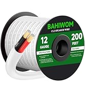 BAHIWOM Fire Safety CL2 Speaker Wire in-Wall & in-Ceiling 12 Gauge Wire 200 FT CCA Cord 2 Conduct...