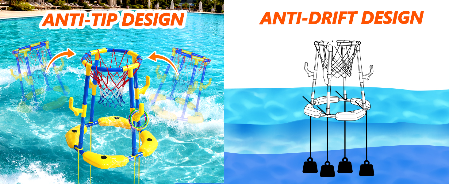 floating basketball hoop for pool