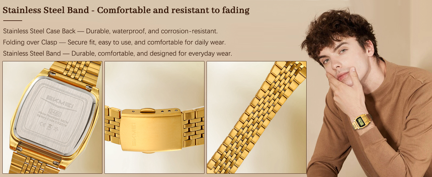 Stainless Steel Men Watch - Comfortable and Durable