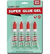 Super Glue Gel Clear for Wood Plastic Metal, Instant Superglue All Purpose Multipack Cyanoacrylat...