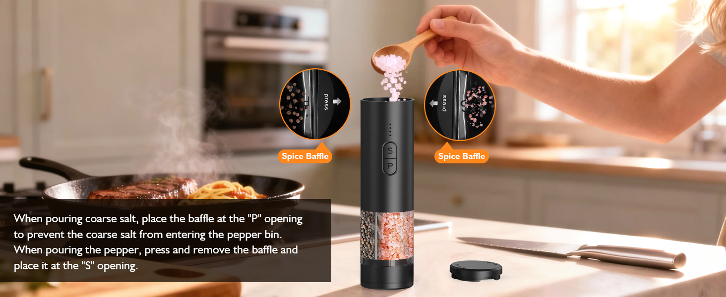 electric salt and pepper grinder set rechargeable