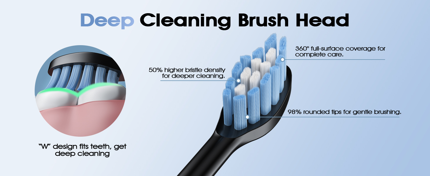 The bristles fit the teeth.